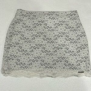 Allover Lace Skirt by Abercrombie & Fitch white Small